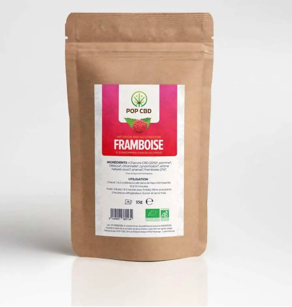Tisane CBD bio à la framboise POP CBD