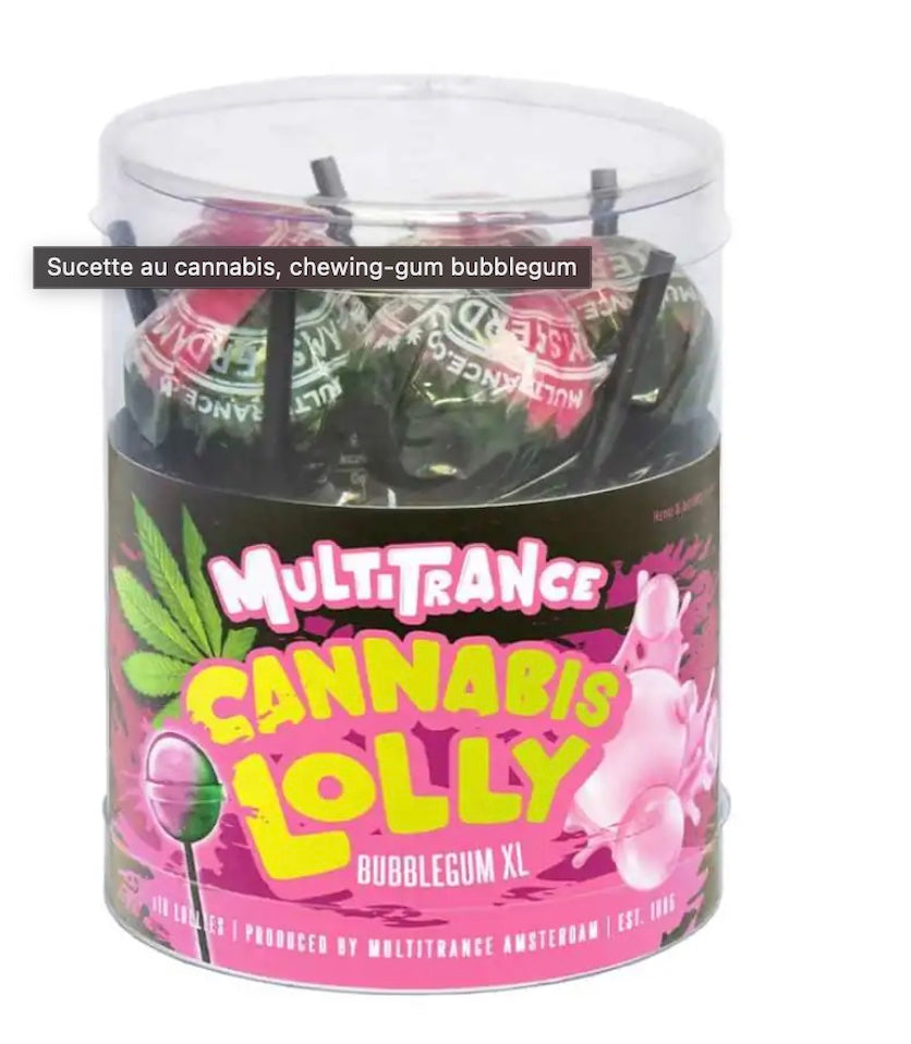 Sucettes Goût Cannabis Haze Bubblegum